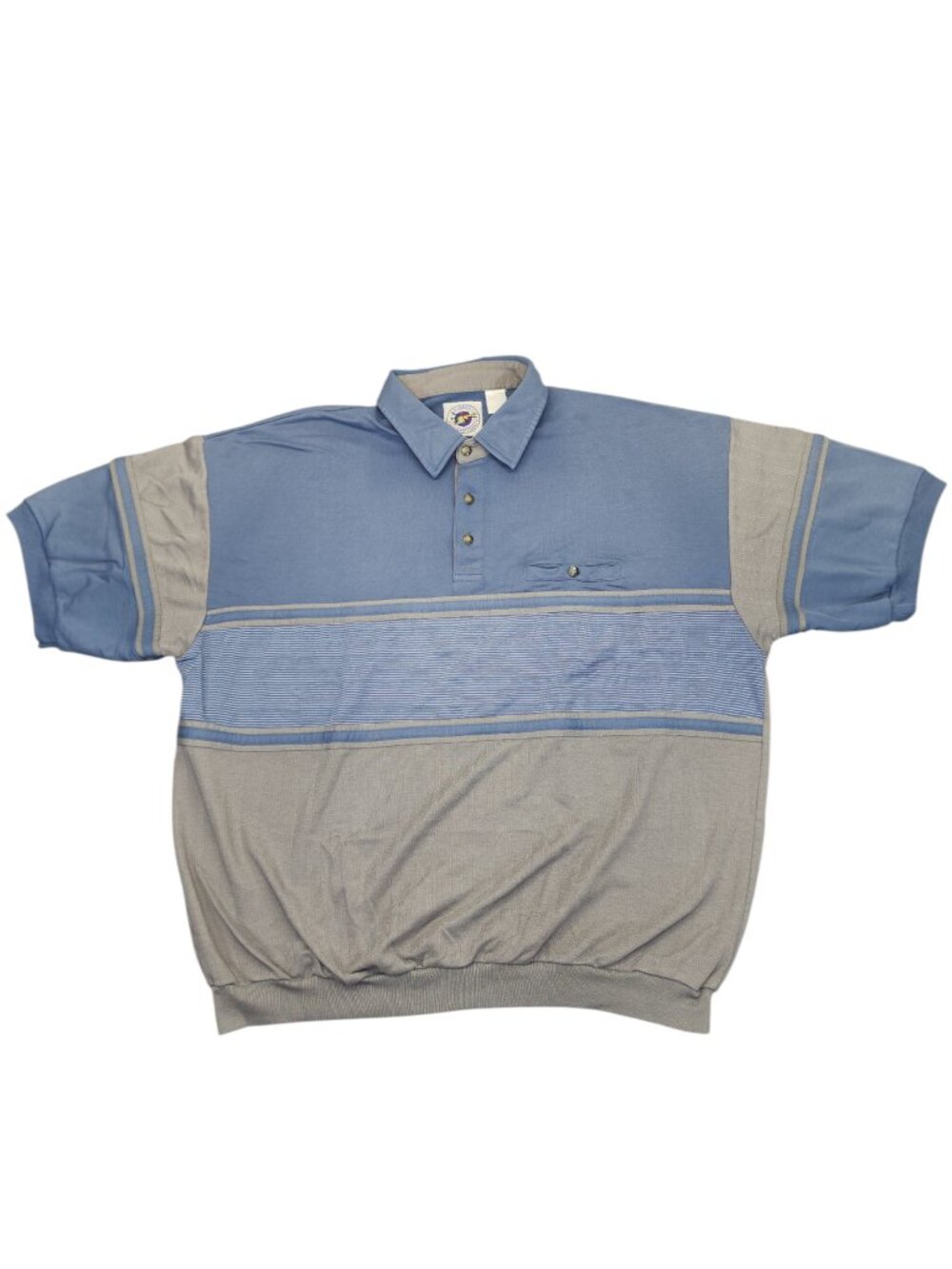 Vintage LD Sport Striped Short Sleeve Pocket Polo Shirt Size 3XL Bowling